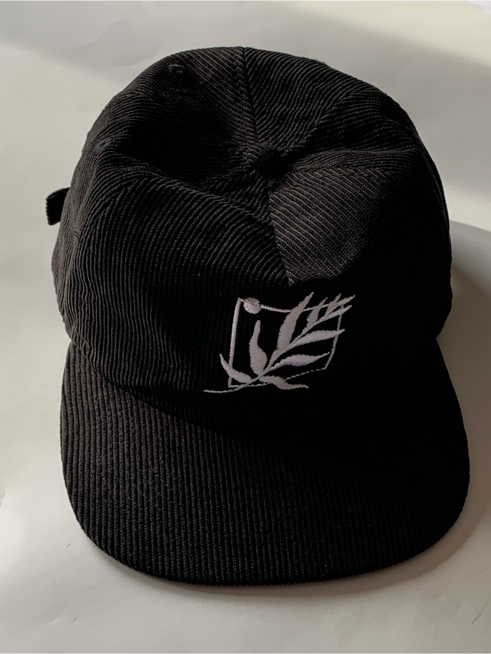 Fernway Cannabis Black Corduroy Hat Adjustable Strapback Savor Every Moment